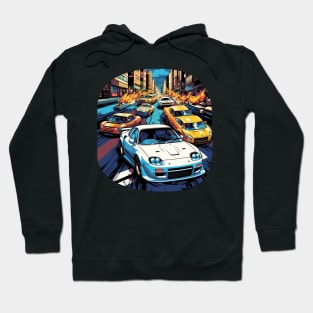 Mazda RX-7 in a Japanese street race Hoodie